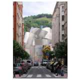 Guggeneheim Museum, Frank O. Gehry, Bilbao, spanien, dekonstruktivistischen Baustil, gebrochene Geometrie, Titan und Stein Fassade