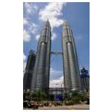 Petronas Towers, César Pelli & Associates Architects, Kuala Lumpur, malaysia, Hochhaus, High-Rise, Zwillingstürme, Twin Towers, Skybridge, rostfreie Stahlfassade