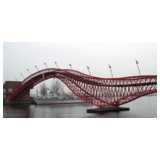 rote Brücke Amsterdam, Unbekannt, Amsterdam, niederlande, Brücke, Stahl, rot, geschwungen, expressiv