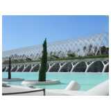 City of Arts and Sciences - Umbracle, Santiago Calatrava, Valencia, spain, Umbracle, Steel, Water, White
