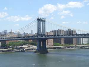 Manhattan Bridge, Leon S. Moisseiff, New York, New York/USA, Hängebrücke,New York,Brücke,;East River,Straßenbrücke,Fußgängerbrücke,Sehenswürdigkeit