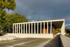 Literaturmuseum der Moderne, David Chipperfield Architects, Marbach am Neckar, Deutschland, Westfassade,Eingang,Terasse