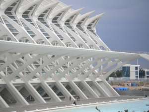 Stadt der Wissenschaft - Ciutat des Arts i de les Ciencies, Santiago Calatrava, Valencia, Spanien, Beton,Mosaik