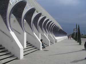 Stadt der Wissenschaft Valencia - Ciutat des Arts i de les Ciencies, Santiago Calatrava, Valencia, Spanien, Bögen,Mosaik