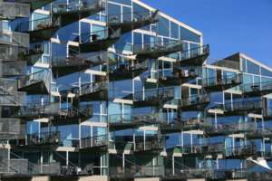 Islands Brygge Homes, Plot Architects , Kopenhagen, daenemark, Balkone, Glassfassade, Dreiecke