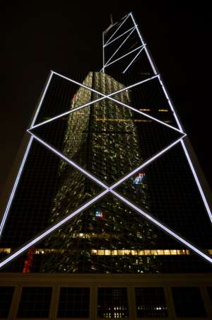Bank of China Tower, I. M. Pei & Partners, Hongkong, China, Glas,Dreieck,Licht