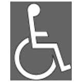 Behindertensymbol, Barrierefreisymbol, Rollstuhlfahrer-Symbol