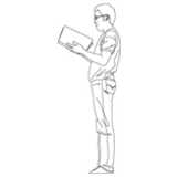 Man casually dressed and reading