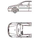 Audi A3, car top and side elevation 