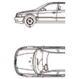 Audi A4, car, 2D top and side elevation
