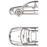 Audi A6 Avant, car, 2D top and side elevation