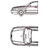 Audi A8, car, 2D top and side elevation