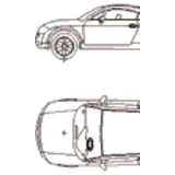 Audi TT, car, 2D top and side elevation