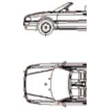 Audi Cabrio, car, 2D Ansicht und Grundriß