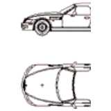 BMW Z3 Roadster, 2D Auto, Grundriß und Ansicht