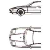 BMW 8er Coupe, 2D Auto, Grundriß und Ansicht