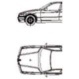 BMW 3er Touring, 2D car, top and side elevation