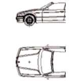 BMW 3er Cabrio, 2D Auto, Grundriß und Ansicht