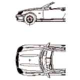 Mercedes SLK, 2D car, top and side elevation
