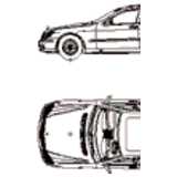 Mercedes S-Klasse L, 2D Auto, Ansicht und Grundriß