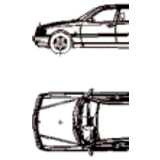 Mercedes C-Klasse, 2D Autos, Ansicht und Grundriß