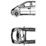 Mercedes A-Klasse, 2D Auto, Ansicht und Grundriß
