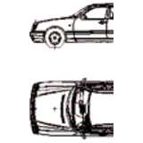 Mercedes E-Klasse, 2D Auto, Ansicht und Grundriß