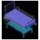 hospital bed, 3D