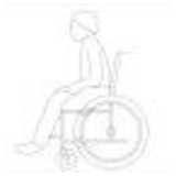 Rollstuhlfahrer, seitlich sitzend