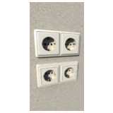 Double electrical socket DIN 49440-441 vertical