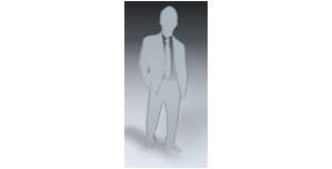 Man as acrylic glass outline-figure