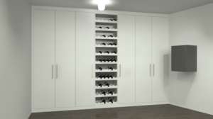 Cabinet with open wine rack