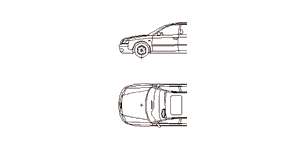 Audi A6 Avant, car, 2D top and side elevation