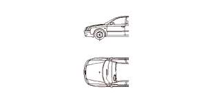Audi A6, car, 2D top and side elevation