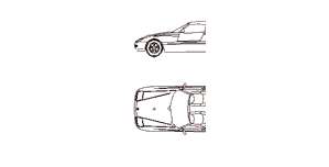 BMW Z1 Roadster, 2D car, top and side elevation