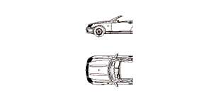 Mercedes SLK, 2D Auto, Ansicht und Grundriß