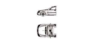 Mercedes S-Klasse L, 2D Auto, Ansicht und Grundriß