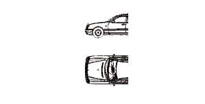 Mercedes E-Klasse Kombi, 2D Auto, Ansicht und Grundriß