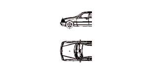 Mercedes C-Klasse Kombi, 2D Auto, Ansicht und Grundriß