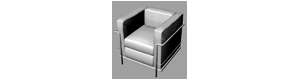 Corbusier leather armchair with steel frame