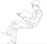 CAD Bibliotheken: Mann seitlich sitzend+lesend