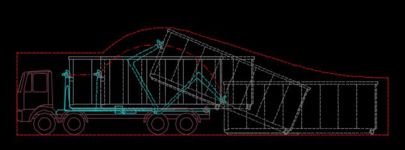 CAD Bibliotheken: Abrollkipper - Seitenansicht
