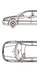 CAD Bibliotheken: Audi A4, Auto, 2D Ansicht und Grundriß 