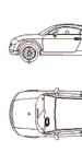 CAD Bibliotheken: Audi TT, Auto, 2D Ansicht und Grundriß