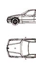 CAD Library: BMW 3er Touring, 2D car, top and side elevation
