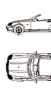 CAD Library: Mercedes SLK, 2D car, top and side elevation