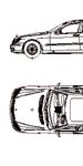 CAD Library: Mercedes S-Klasse, 2D car, top and side elevation