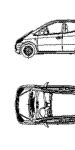 CAD Bibliotheken: Mercedes A-Klasse, 2D Auto, Ansicht und Grundriß