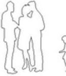 CAD Library: Group of people, 2D outline