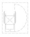 CAD Library: Wheelchair Symbol with Turning Circle
